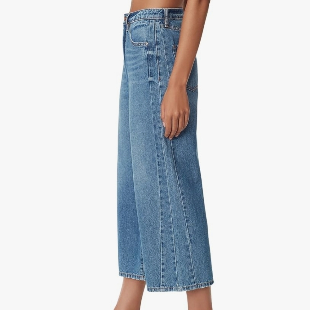 Circus NY Classic Blue High Waisted Women's Wide Leg Cropped Jeans Sz 31 - Picture 3 of 12